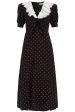 Alessandra Rich Polka Dot Silk Midi Dress Hot on Sale