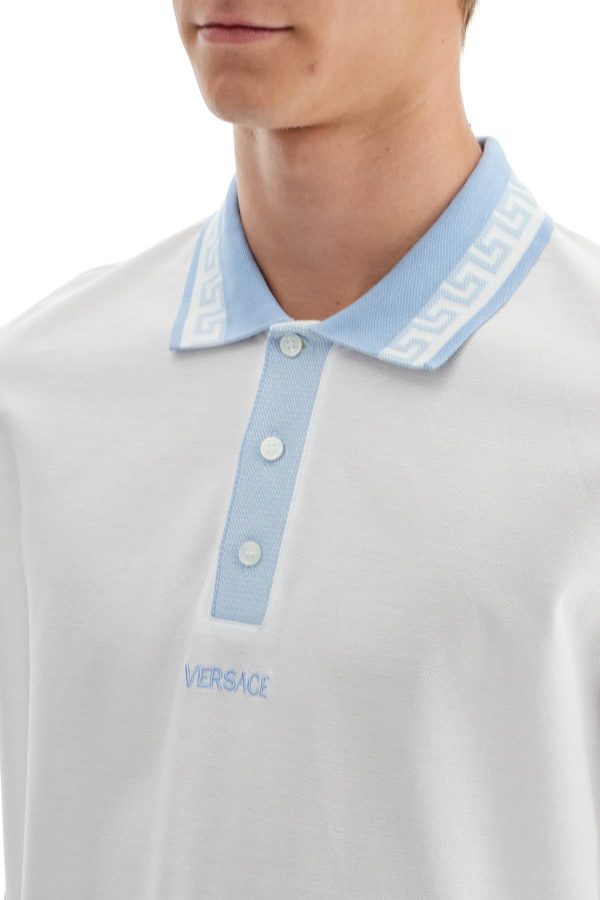 Versace Polo Shirt With Greek Motif For Sale