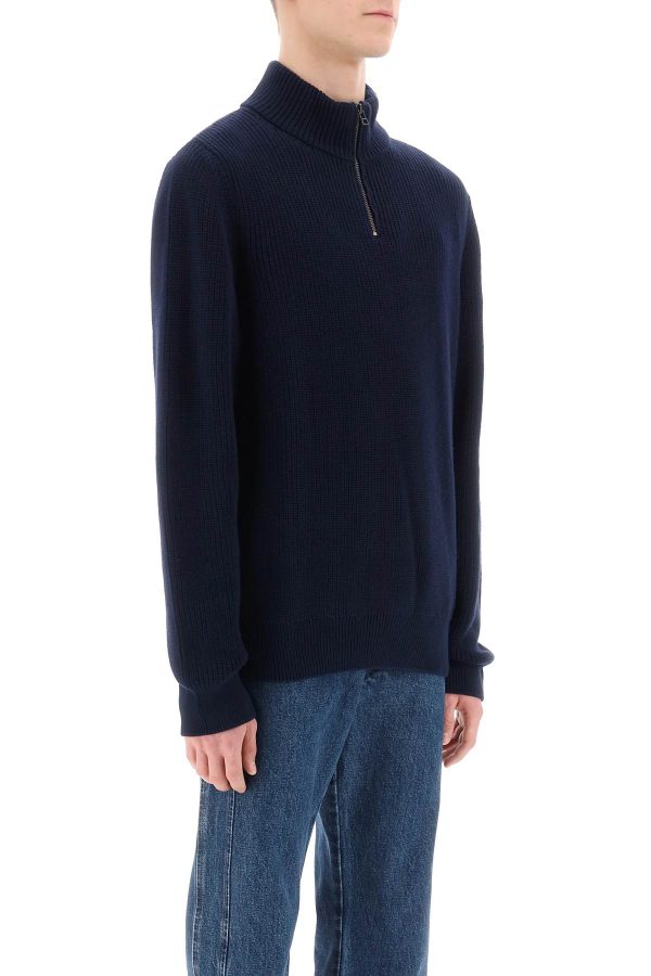 A.P.C. Sweater With Partial Zipper Placket For Cheap