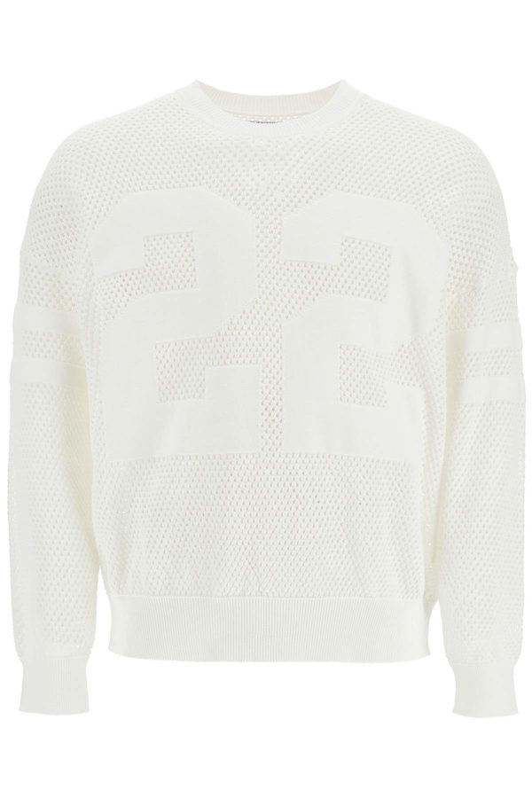 Amiri Neck Perforated Knit Sweater Online Sale