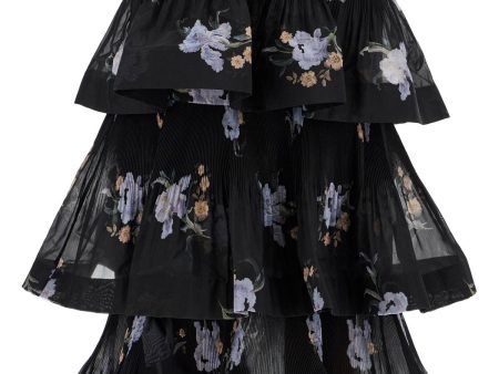 Zimmermann Pleated Ruffle Skirt With Floral Print For Discount