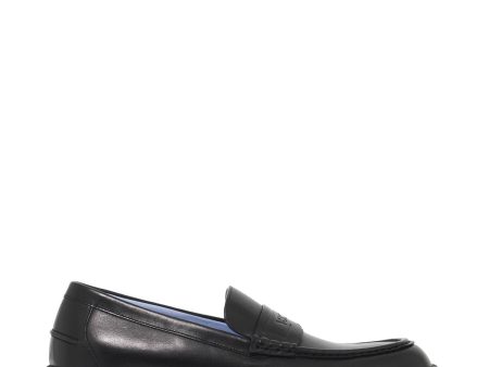 Versace Smooth Leather Adriano Loafers In Discount