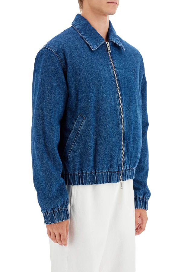 Ami Alexandre Matiussi Denim Bomber Jacket For Online Sale