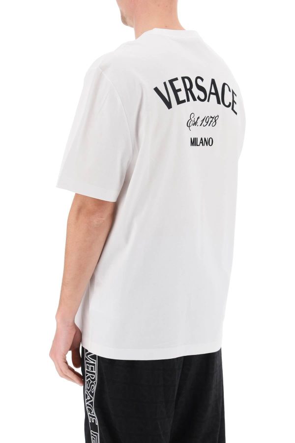 Versace Milano Stamp Crew-Neck T-Shirt Online Hot Sale