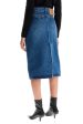 Ami Alexandre Matiussi Denim Midi Skirt In Seven Online Hot Sale