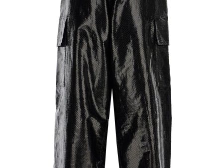 Alexander Mcqueen Cargo Canvas Tarred Trousers In Supply