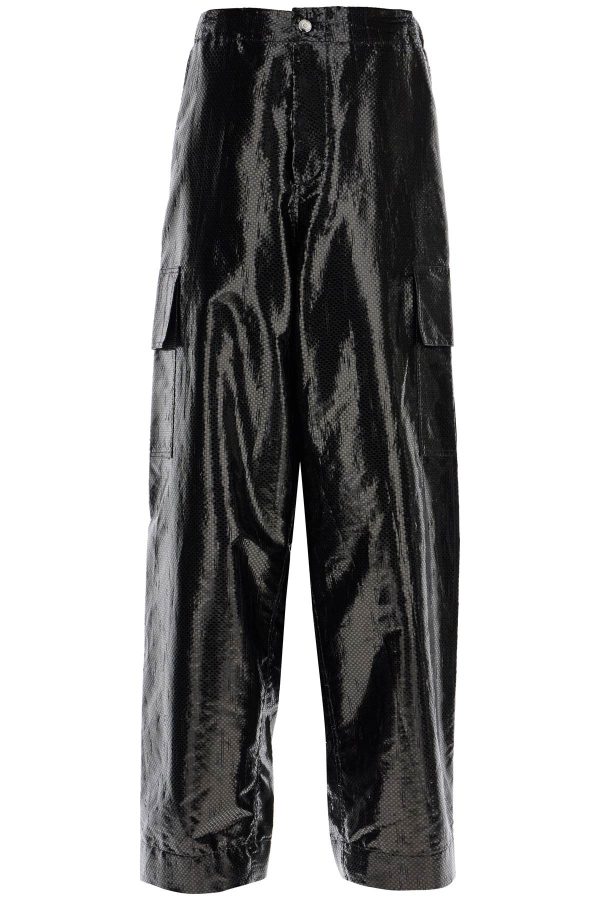 Alexander Mcqueen Cargo Canvas Tarred Trousers In Supply