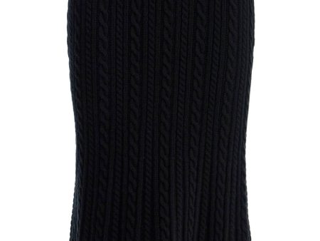 Alessandra Rich Knitted Midi Skirt With Cable Knit For Sale