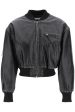 Acne Studios Aged Leather Bomber Jacket With Distressed Treatment Online Sale