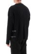 Versace Ribbed-Knit Sweater With Leather Straps For Discount