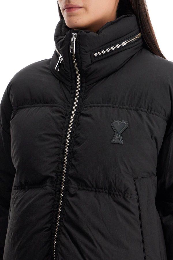 Ami Alexandre Matiussi Down Jacket With Logo Patch Cheap