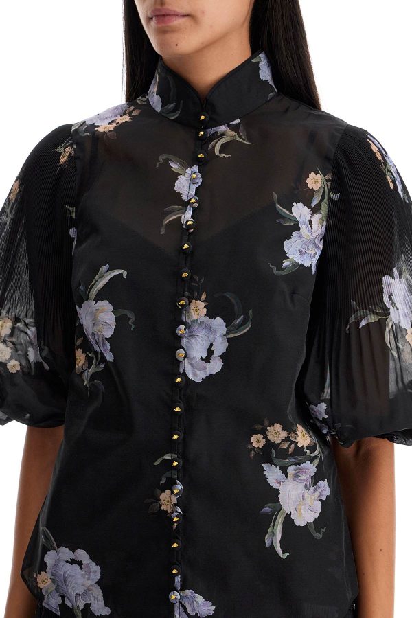 Zimmermann Illustrated Blouse With Pleated Sleeves Fashion