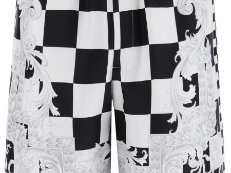 Versace Printed Silk Bermuda Shorts Set For Sale