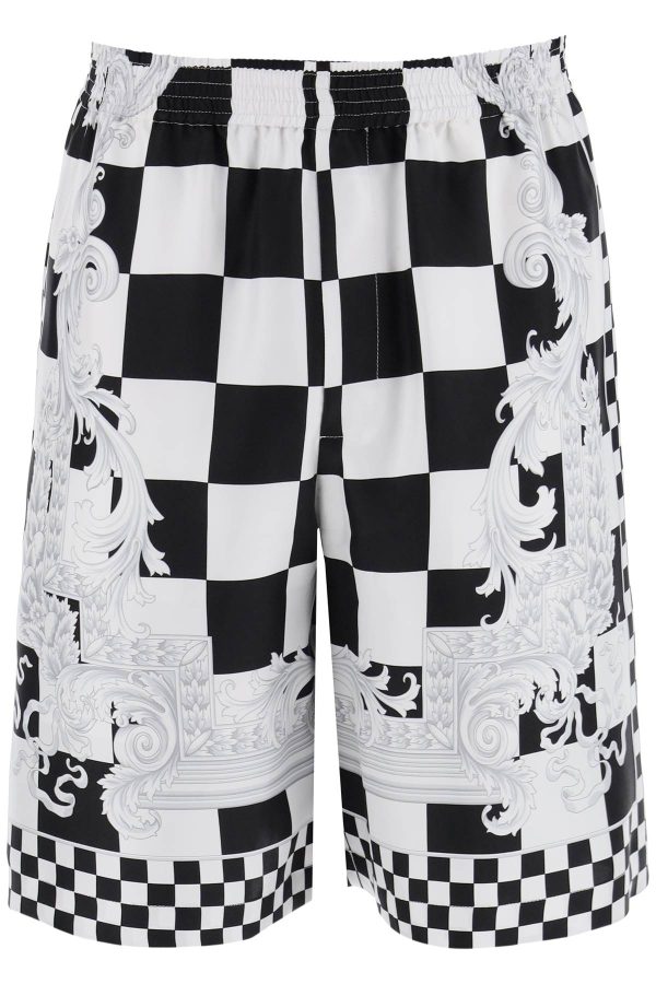 Versace Printed Silk Bermuda Shorts Set For Sale