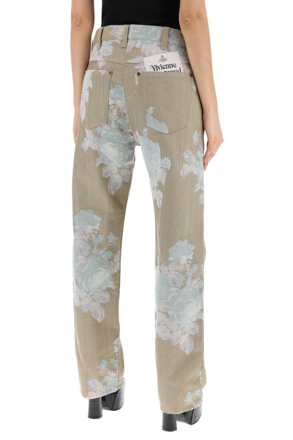 Vivienne Westwood Floral Jacquard Ranch Jeans For Discount